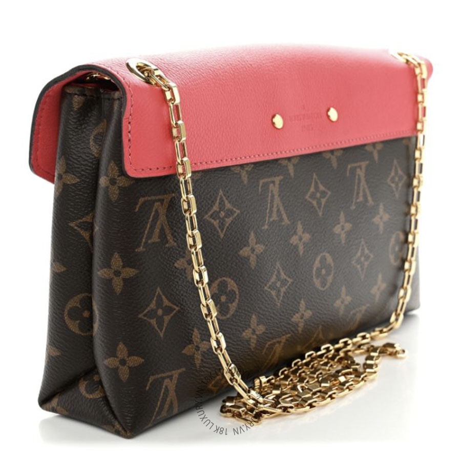 Túi Xách Đeo Chéo Louis Vuitton Monogram Pallas Chain Rose Litchi NSBD063