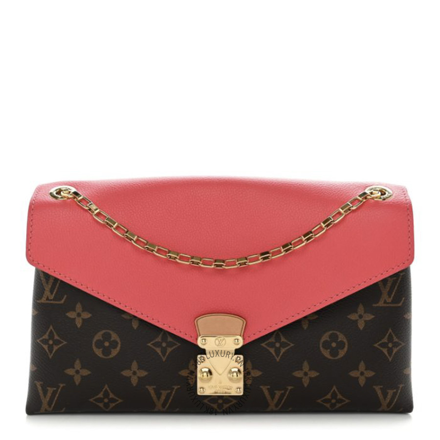 Túi Xách Đeo Chéo Louis Vuitton Monogram Pallas Chain Rose Litchi NSBD063