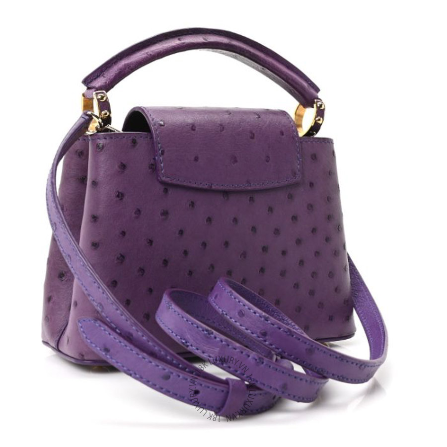 Túi xách đeo chéo Louis Vuitton Ostrich Capucines Mini Amethyst FPNG1423