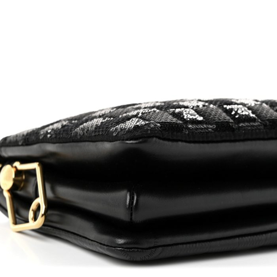 Túi Xách Đeo Chéo Louis Vuitton Satin Sequin Embroidered Damier Coussin BB Black NSBD702 19 Túi Xách Đeo Chéo Louis Vuitton Satin Sequin Embroidered Damier Coussin BB Black NSBD702