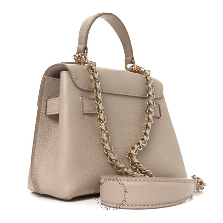 Túi Xách Đeo Chéo Louis Vuitton Soft Calfskin Mini Lockme Ever Greige MNGR827