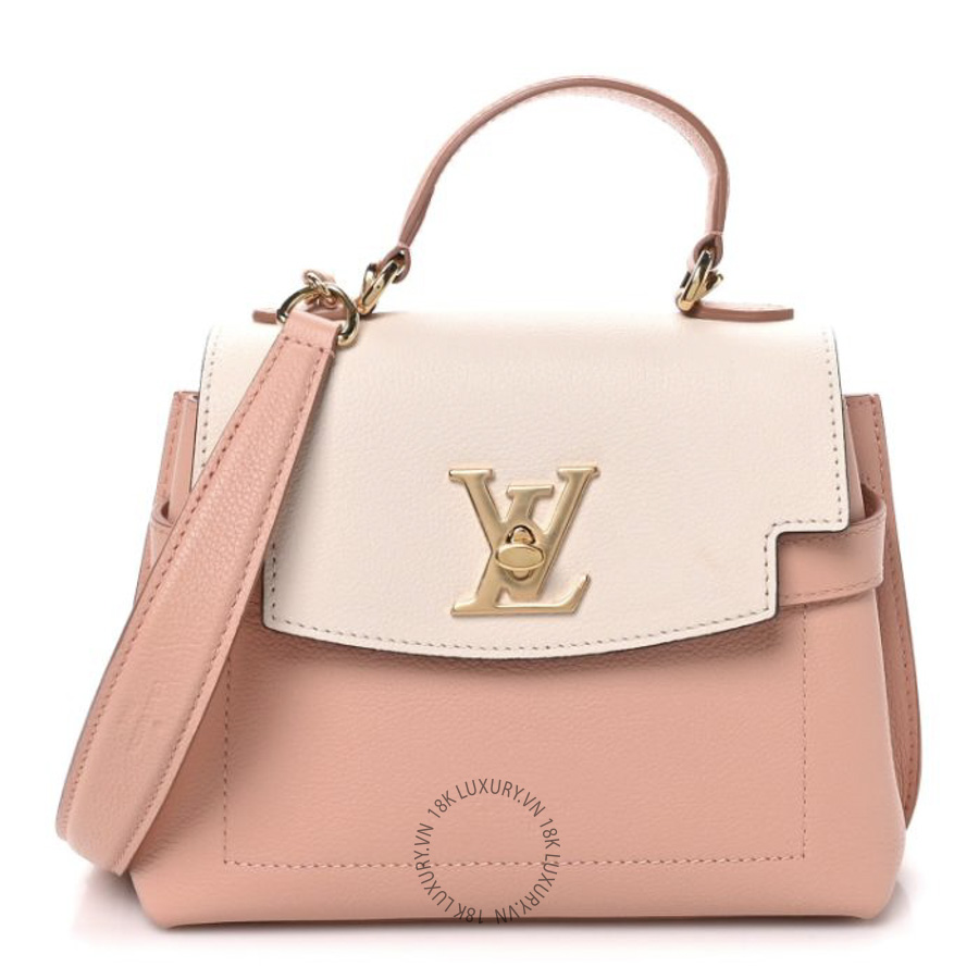 Túi Xách Đeo Chéo Louis Vuitton Soft Calfskin Mini Lockme Ever Rose Trianon Quartz NSBD715