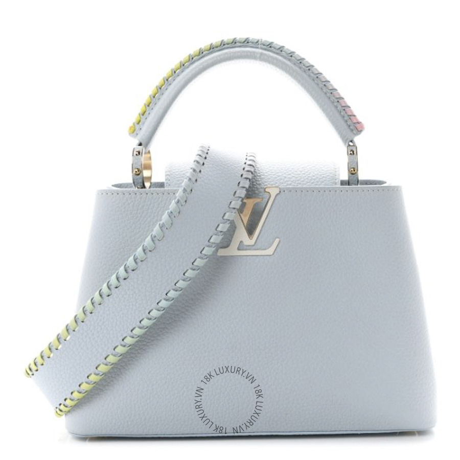 Túi Xách Đeo Chéo Louis Vuitton Taurillon Capucines BB Light Blue NSBD067
