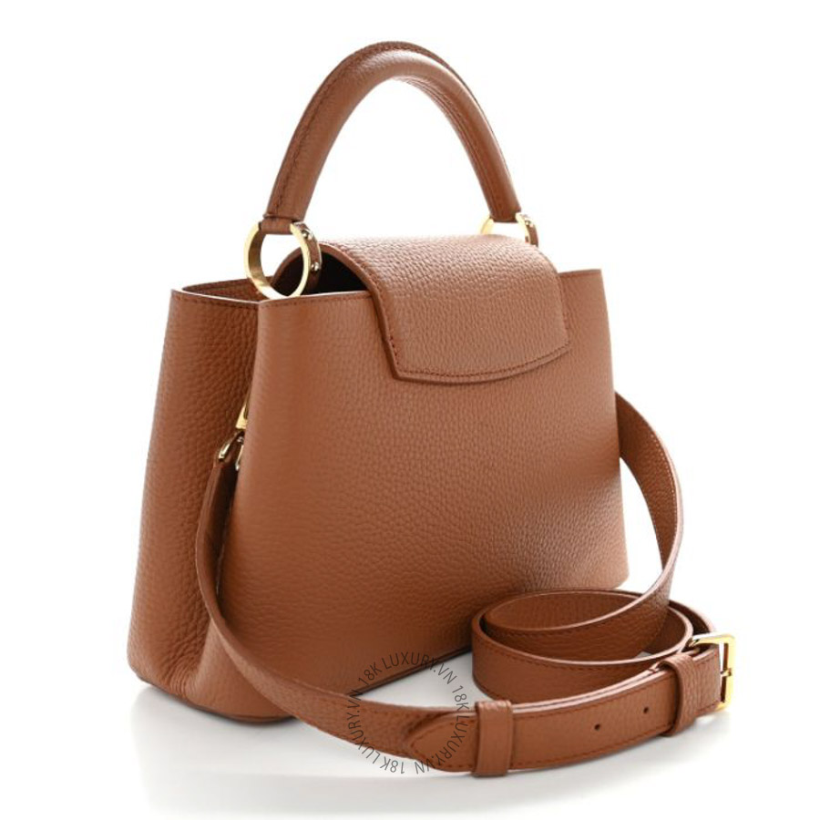 Túi Xách Đeo Chéo Louis Vuitton Taurillon Capucines BB Tan QWE1292