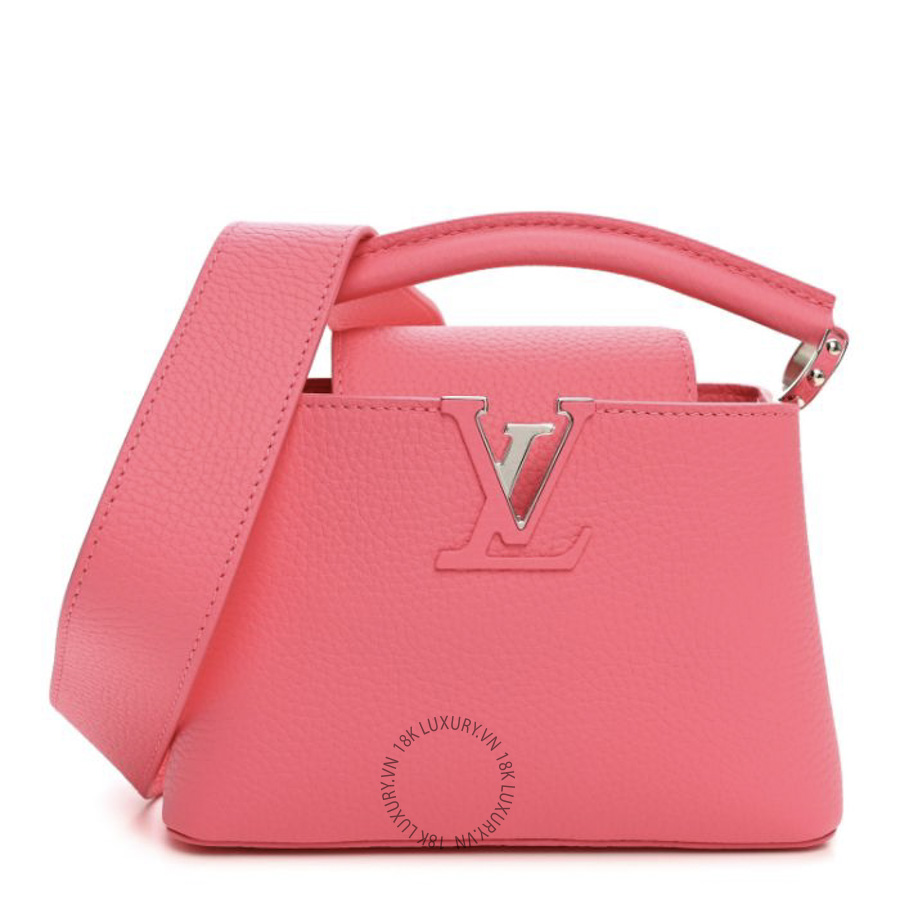 Túi Xách Đeo Chéo Louis Vuitton Taurillon Capucines Mini Pink NSBD213