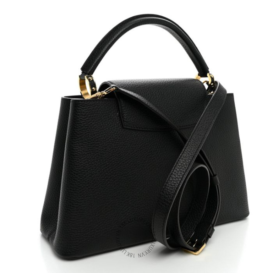 Túi Xách Đeo Chéo Louis Vuitton Taurillon Capucines PM Black QWE1362