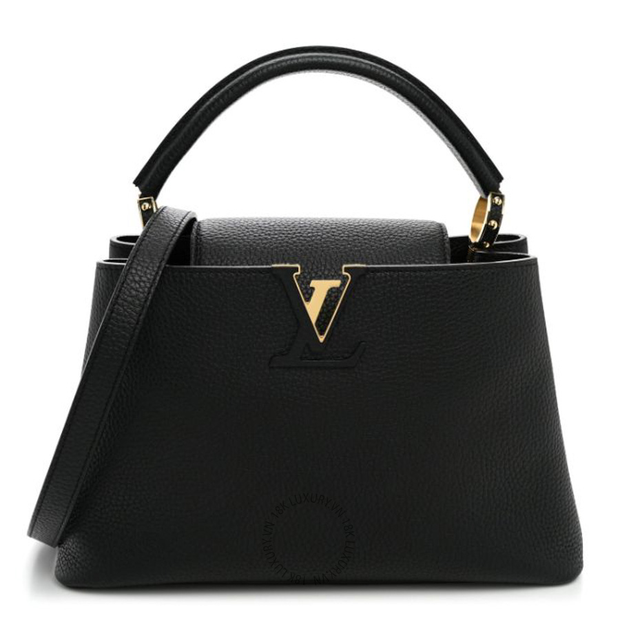 Túi Xách Đeo Chéo Louis Vuitton Taurillon Capucines PM Black QWE1362