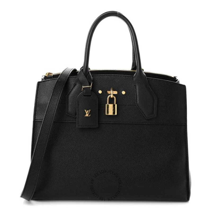 Túi Xách Đeo Chéo Louis Vuitton Taurillon City Steamer MM Black NSBD687