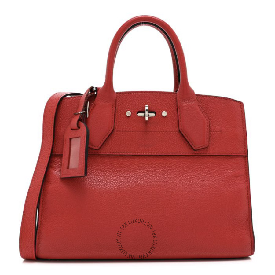 Túi Xách Đeo Chéo Louis Vuitton Taurillon City Steamer PM Rouge MNGR392