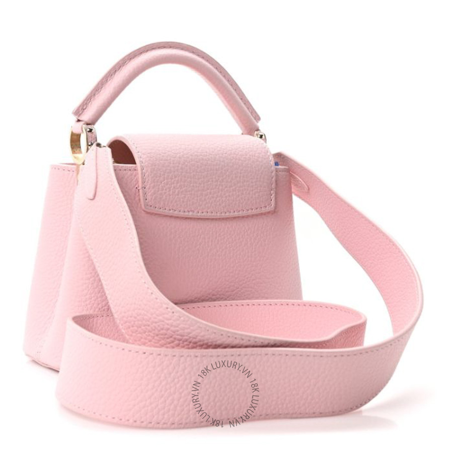Túi xách đeo chéo Louis Vuitton Taurillon Marble Capucines Mini Pink FPNG405