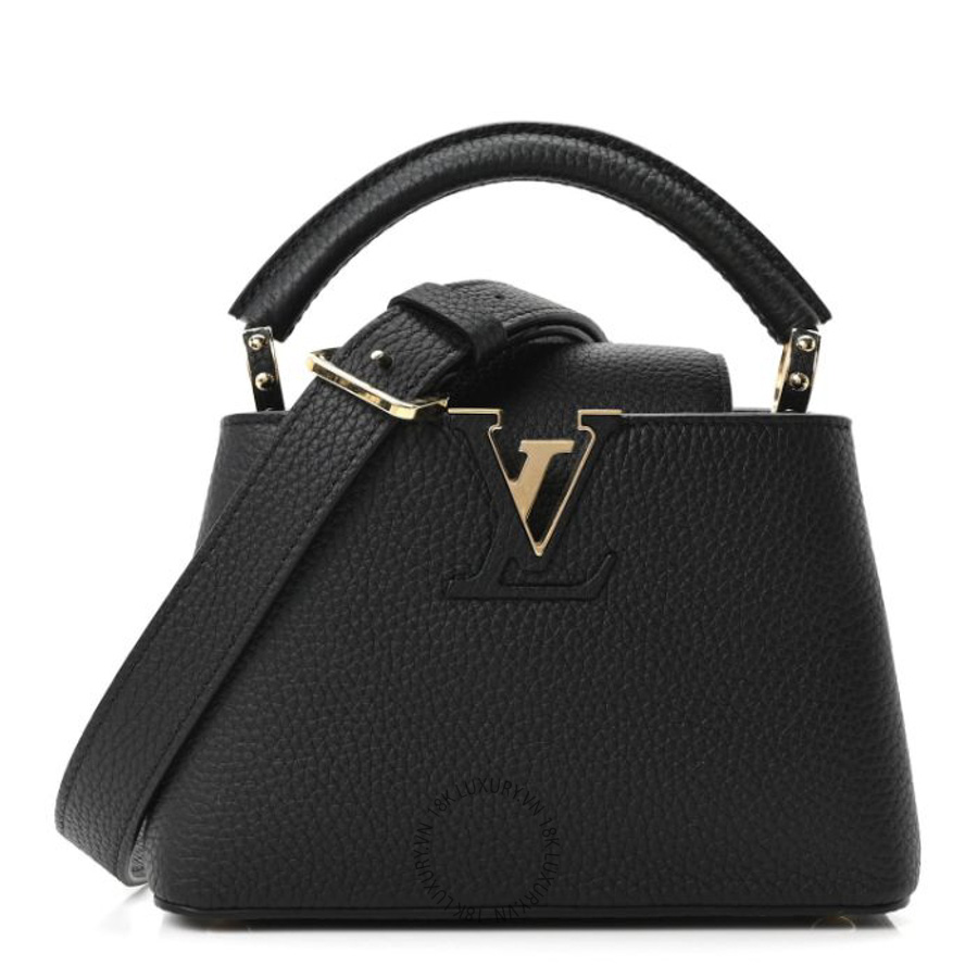 Túi Xách Đeo Chéo Louis Vuitton Taurillon Mini Capucines Black MNGR358