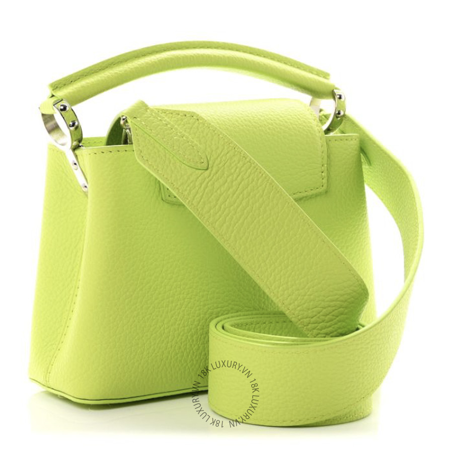 Túi Xách Đeo Chéo Louis Vuitton Taurillon Mini Capucines Chartreuse NSBD561