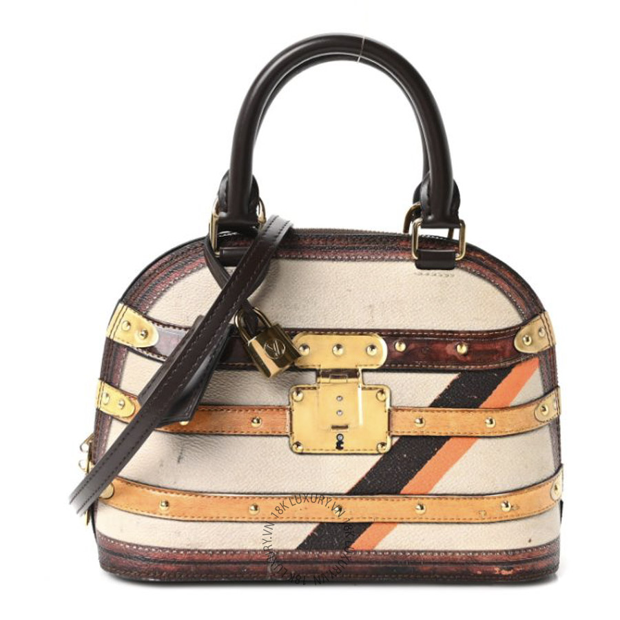 Túi Xách Đeo Chéo Louis Vuitton Transformed Canvas Time Trunk Alma BB Beige MNGR714