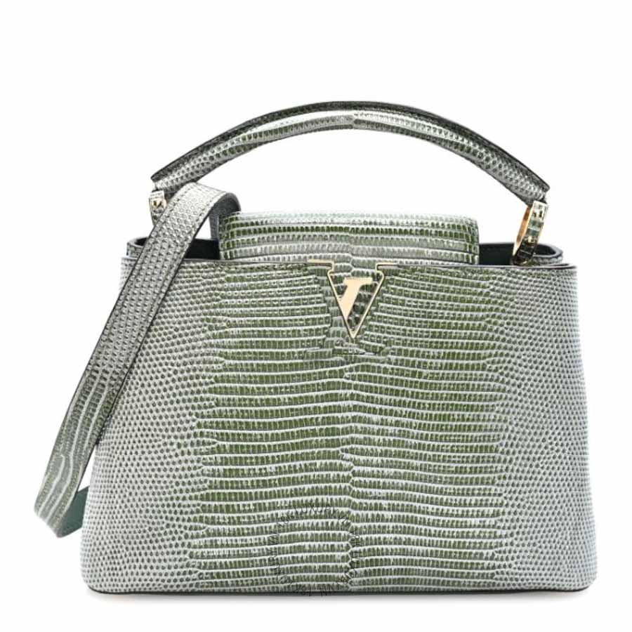 Túi xách đeo chéo LV Lizard Capucines BB Green QWE1121