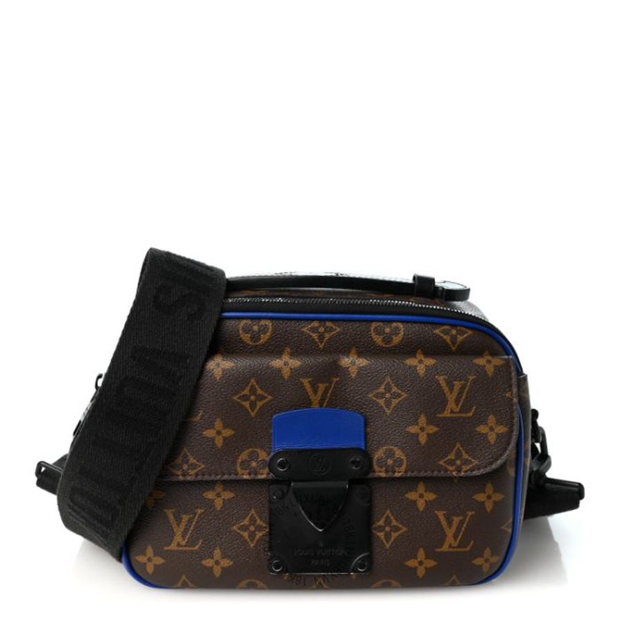 Túi xách đeo chéo LV Monogram Macassar S Lock Messenger Blue FPNG1527
