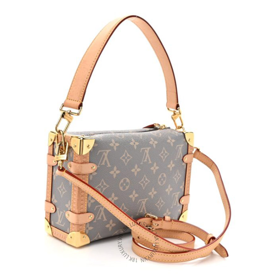 Túi xách đeo chéo LV Monogram Side Trunk MM Trianon Gray QWE731