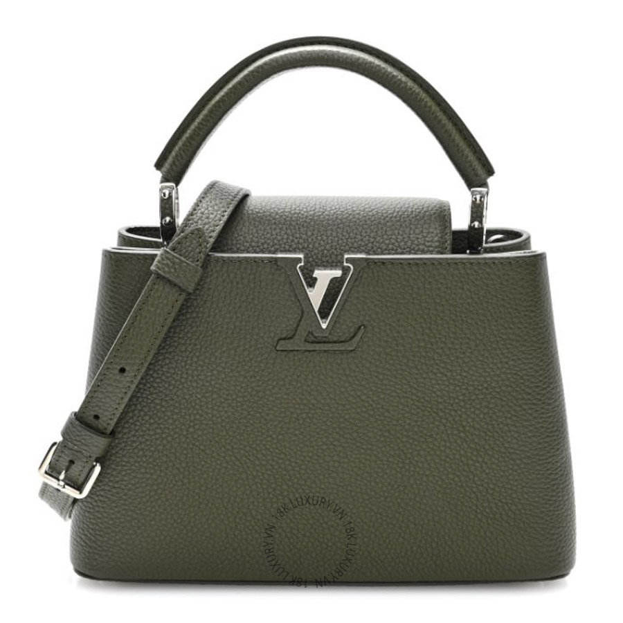 Túi xách đeo chéo LV Taurillon Capucines BB Khaki QWE1139