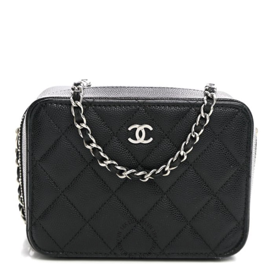 Túi Xách Đeo Chéo Mini Chanel Caviar Quilted Camera Bag Black CVB596