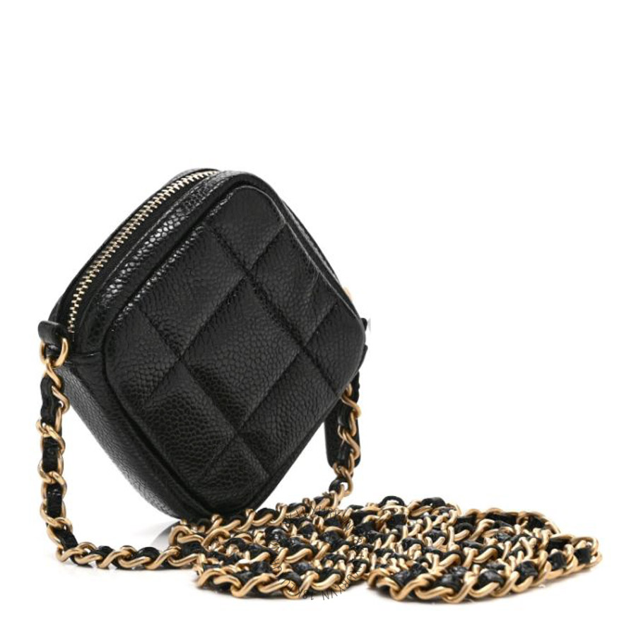 Túi Xách Đeo Chéo Mini Chanel Caviar Quilted Diamond Coin Purse With Chain Black CVB1149