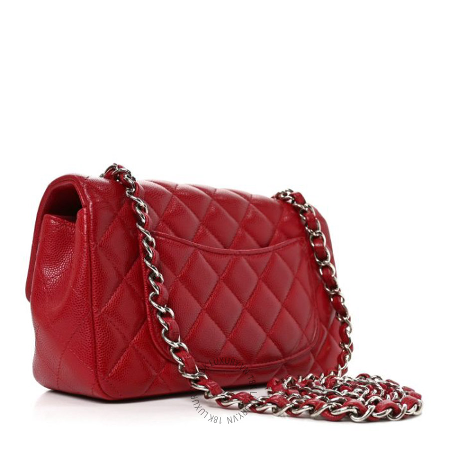 Túi Xách Đeo Chéo Mini Chanel Caviar Quilted Mini Rectangular Flap Red CVB1156