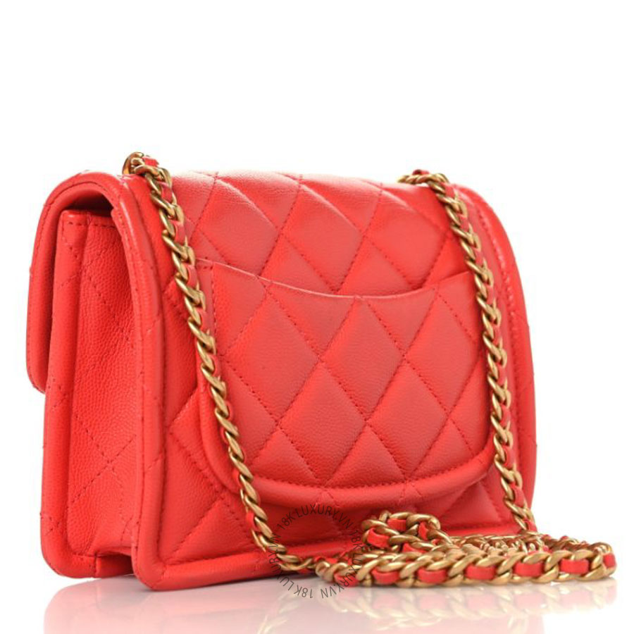 Túi Xách Đeo Chéo Mini Chanel Caviar Quilted Mini Sweet Classic Flap Red CVB317