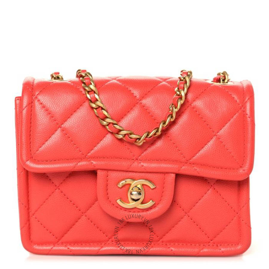 Túi Xách Đeo Chéo Mini Chanel Caviar Quilted Mini Sweet Classic Flap Red CVB317
