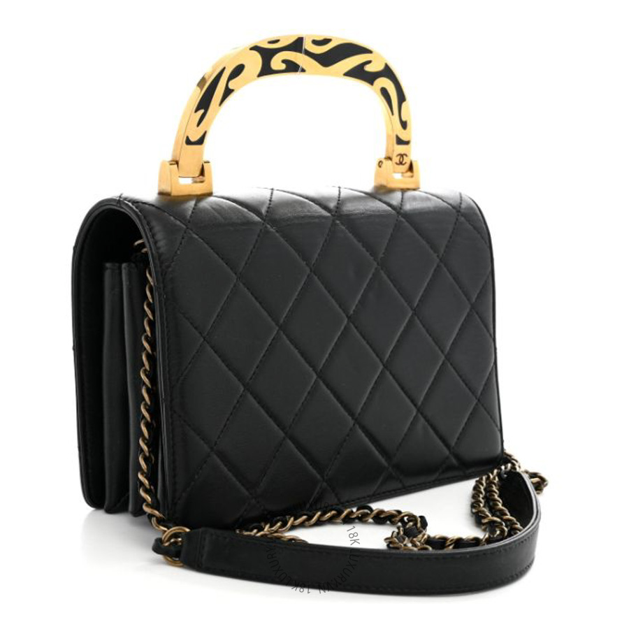Túi Xách Đeo Chéo Mini Chanel Lambskin Quilted Mini Art Nouvelle Flap Bag Black CVB003