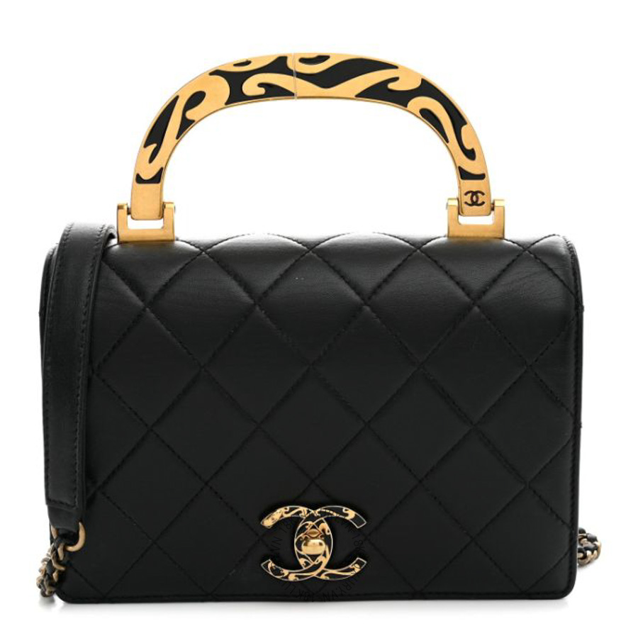 Túi Xách Đeo Chéo Mini Chanel Lambskin Quilted Mini Art Nouvelle Flap Bag Black CVB003