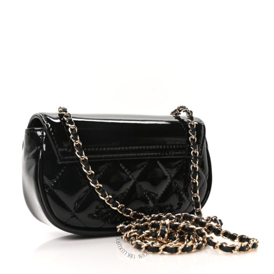 Túi Xách Đeo Chéo Mini Chanel Patent Calfskin Quilted Mini Flap Black CVB1051