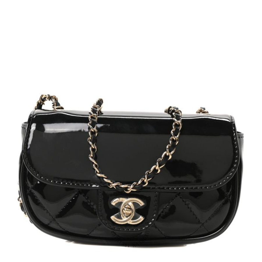 Túi Xách Đeo Chéo Mini Chanel Patent Calfskin Quilted Mini Flap Black CVB1051