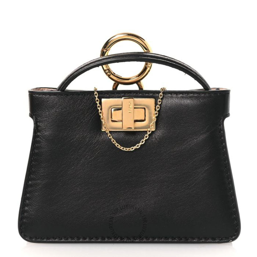 Túi xách đeo chéo mini Fendi Nappa Sigma Pico Peekaboo Charm Black TFD390