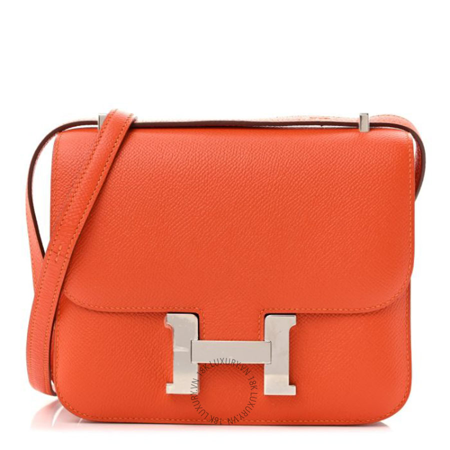 Túi xách đeo chéo mini Hermes Epsom Constance 18 Feu HMT386
