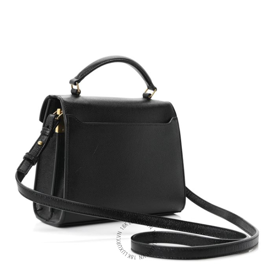 Túi Xách Đeo Chéo Yves Saint Laurent Grain de Poudre Mini Classic Monogram Cassandra Top Handle Black ZZN265