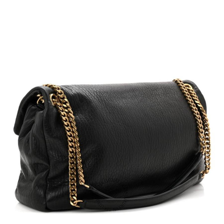Túi Xách Đeo Chéo Yves Saint Laurent Grained Lambskin Large Calypso Black ZZN035