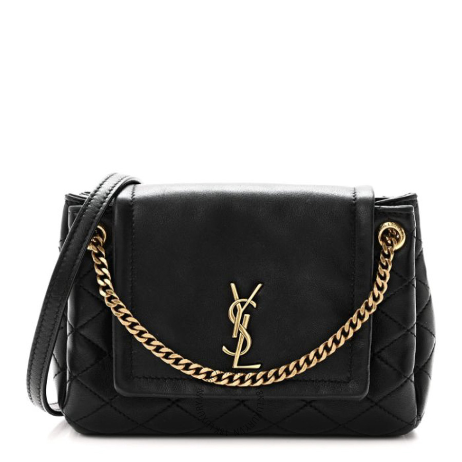 Túi Xách Đeo Chéo Yves Saint Laurent Lambskin Quilted Monogram Mini Nolita Black ZZN733