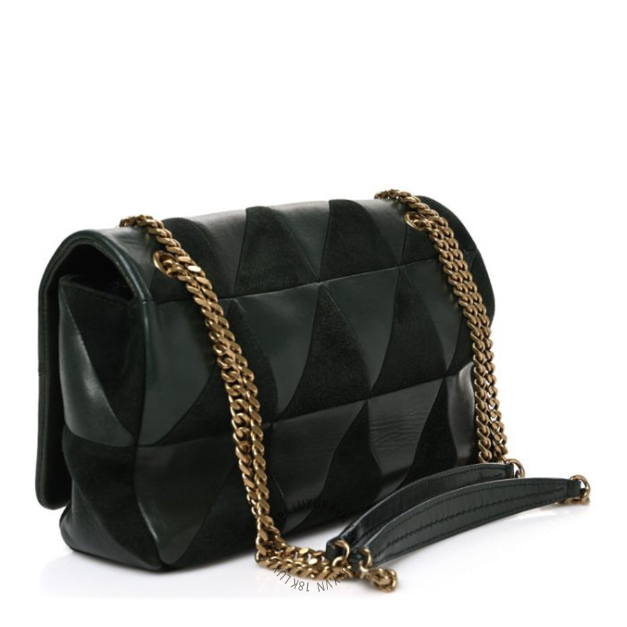 Túi Xách Đeo Chéo Yves Saint Laurent Lambskin Suede Patchwork Monogram Medium Jamie Vert Fonce ZZN120