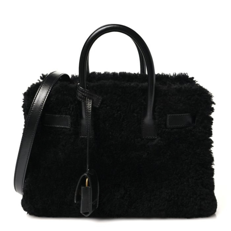 Túi Xách Đeo Chéo Yves Saint Laurent Shearling Nano Sac De Jour Black ZZN583