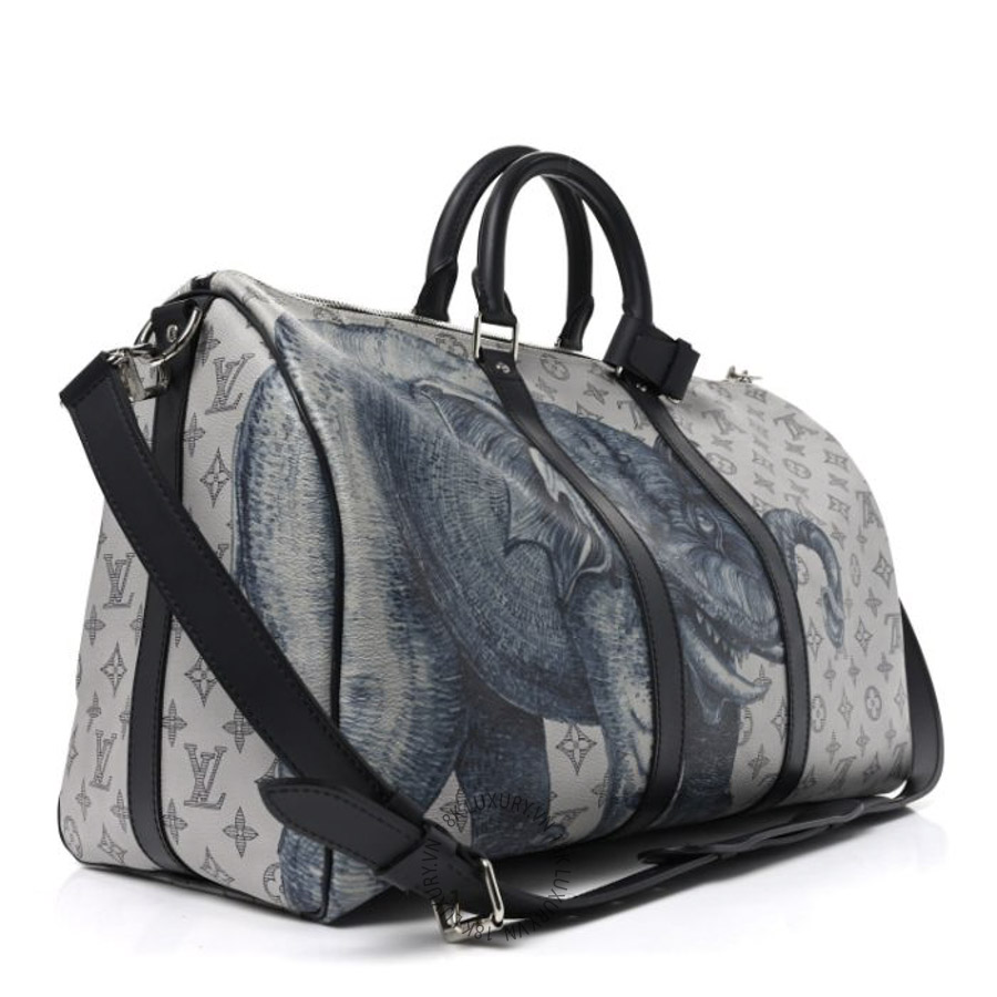 Túi Xách Du Lịch Louis Vuitton Savane Monogram Elephant Chapman Keepall Bandouliere 45 Dune MNGR814