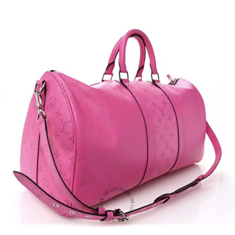 Túi Xách Du Lịch Louis Vuitton Taigarama Keepall Bandouliere 50 Fuchsia MNGR253