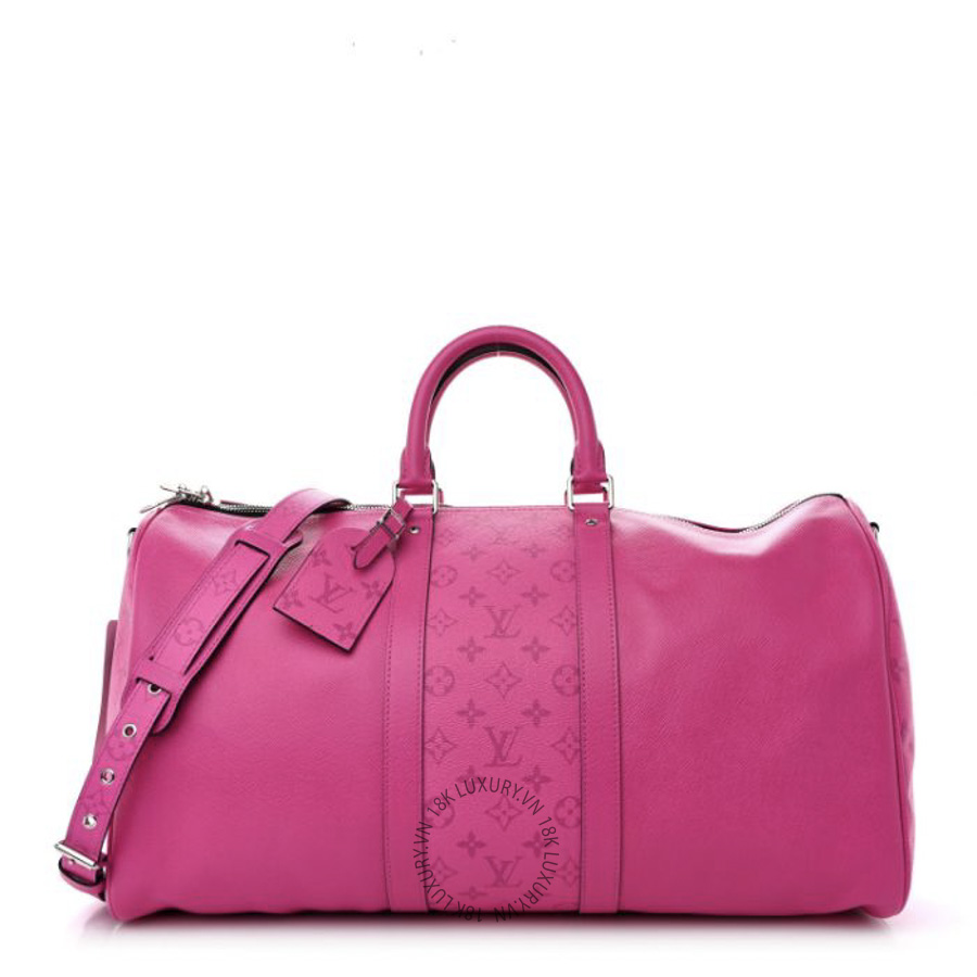 Túi Xách Du Lịch Louis Vuitton Taigarama Keepall Bandouliere 50 Fuchsia MNGR253