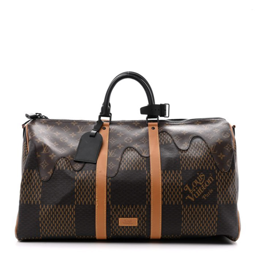 Túi Xách Du Lịch Louis Vuitton X NIGO Giant Damier Ebene Monogram Keepall Bandouliere 50 MNGR670