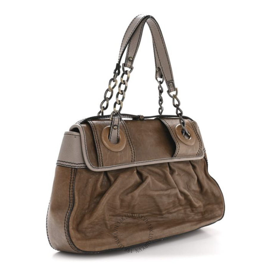 Túi xách Fendi Calfskin B Bag Brown Grey TFD211