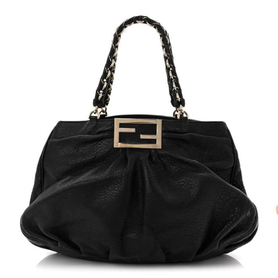 Túi xách Fendi Crinkled Lambskin Mia Tote Black TFD414