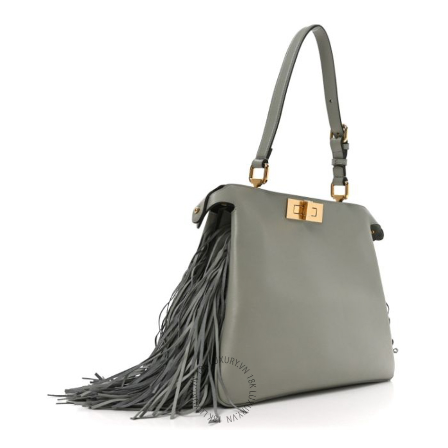 Túi xách Fendi Vitello Fringe Medium Soft Peekaboo Matcha Latte TFD328