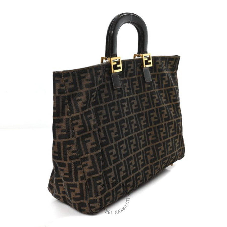 Túi xách Fendi Zucca Top Handle Tote Tobacco TFD480
