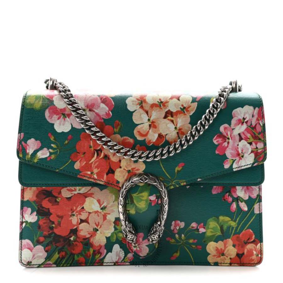 Túi xách Gucci Calfskin Blooms Print Medium Dionysus Shoulder Bag Bright Emerald Multicolor GGC518