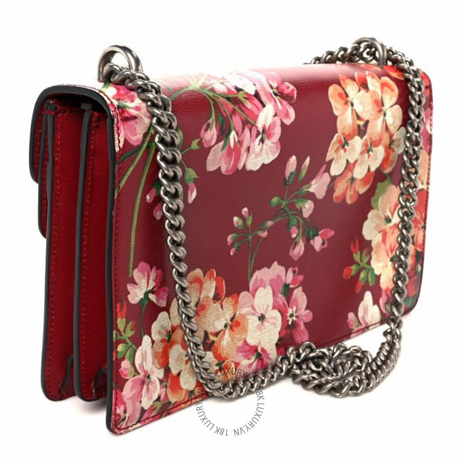Túi xách Gucci Calfskin Blooms Print Small Dionysus Shoulder Bag Romantic Cherry Multicolor NFPG218