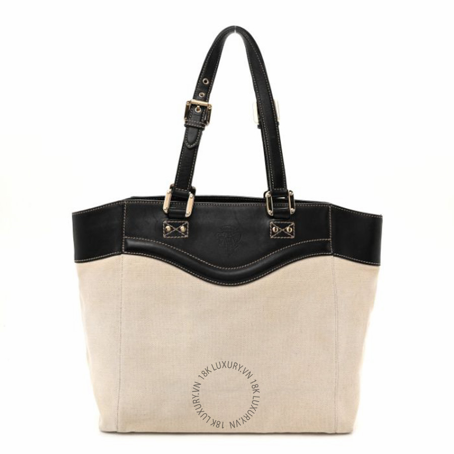 Túi xách Gucci Calfskin Canvas Tote Black White NFPG428