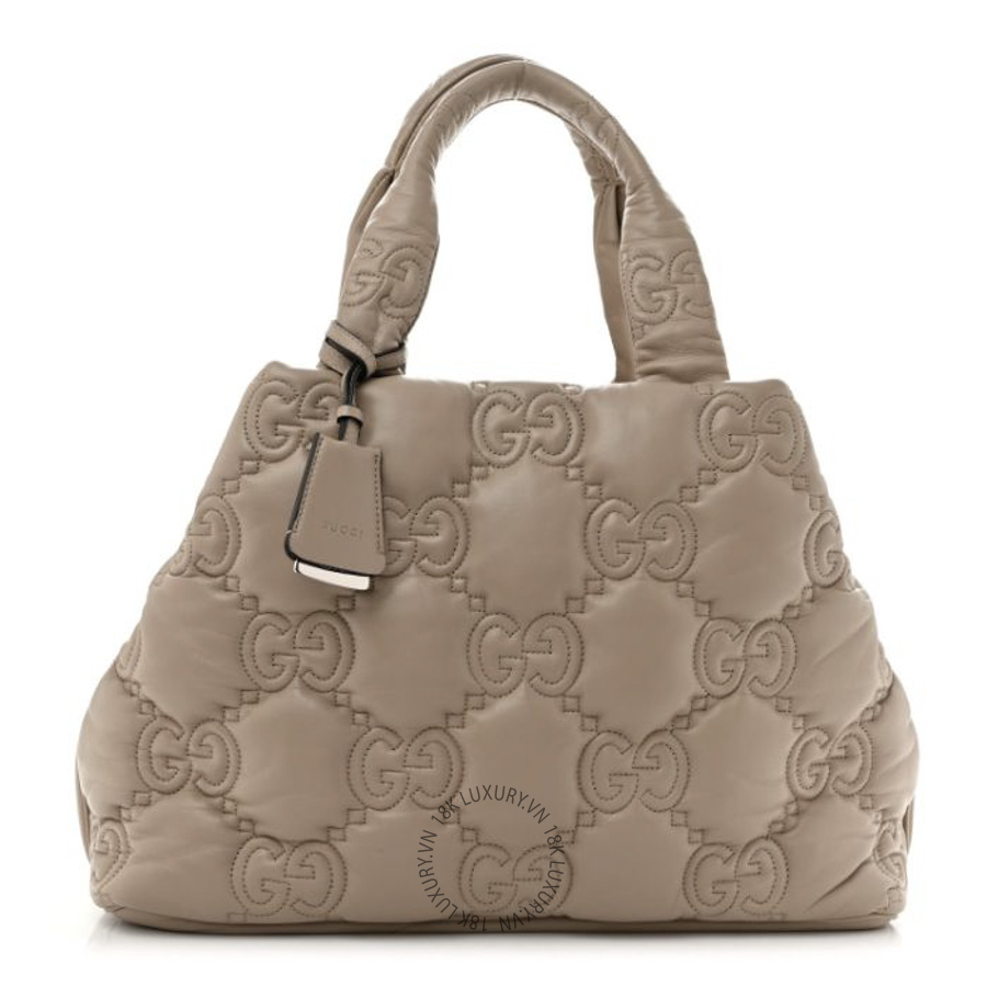 Túi Xách Gucci Calfskin GG Matelasse Large Tote Beige GDCB331