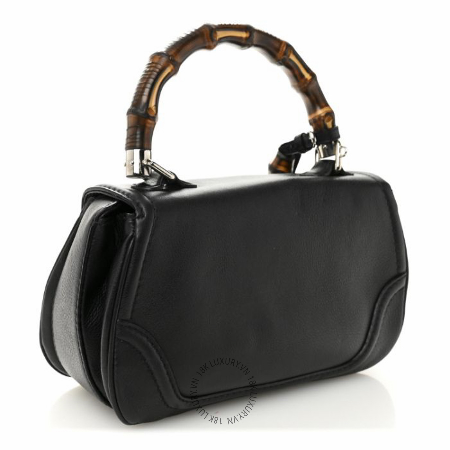 Túi xách Gucci Calfskin Medium New Bamboo Top Handle Bag Black NFPG573